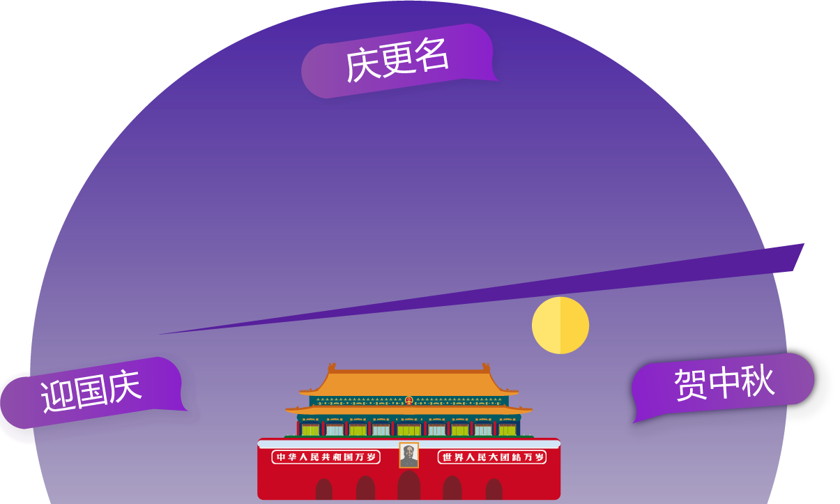 庆更名、迎国庆、贺中秋